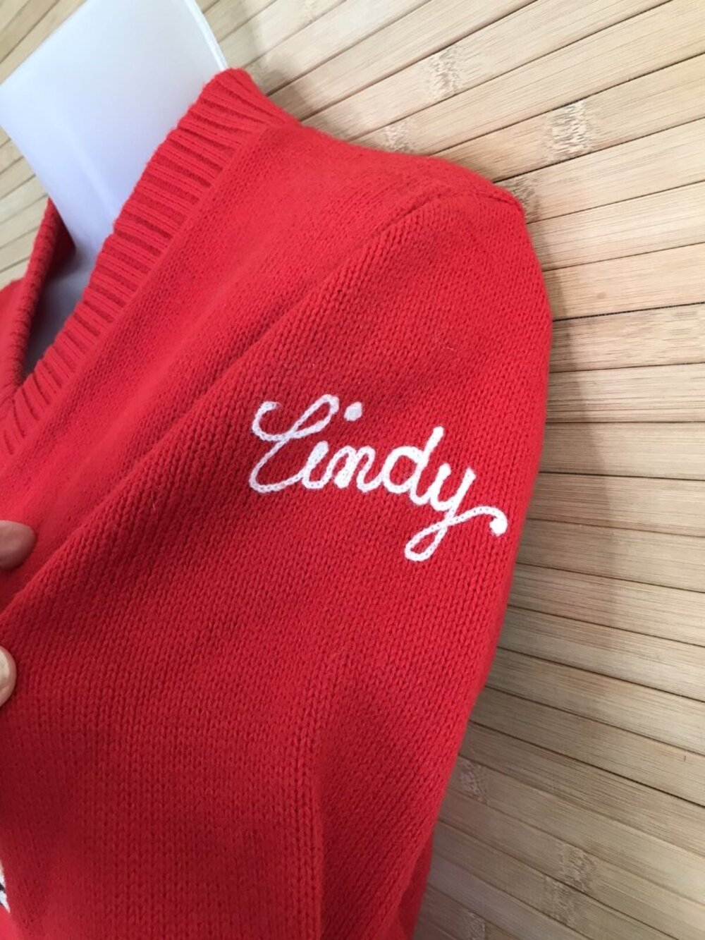1970s Vintage VTG Cheerleader band baton SWEATER 76 S/M small medium letterman - Picture 3 of 6